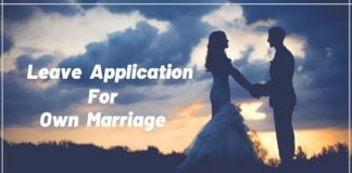 Leave Application for Own Marriage, Own Marriage Leave Application, Leave Application for Own Marriage To HR