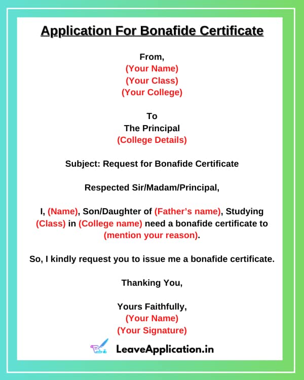 Request Letter For Bonafide Certificate From School, Application For Bonafide Certificate For Scholarship, Application For Bonafide Certificate, Application Letter For Bonafide Certificate, Application For Bonafide Certificate From College