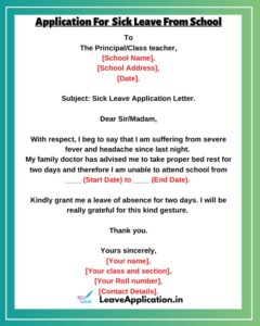 Application For Leave In School (12+ Samples & Format)