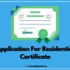 Application For Residential Certificate, Application To BDO For Residential Certificate, Residential Certificate Application Letter