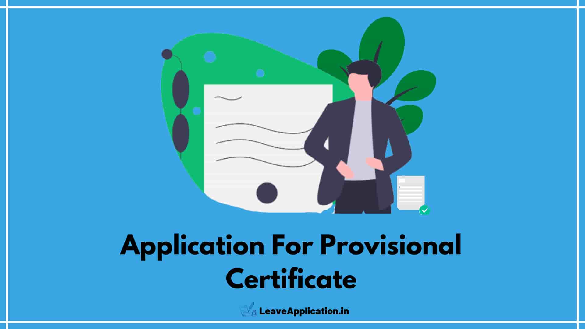 Application For Provisional Certificate 6 Sample 