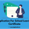 Application For School Leaving Certificate, School Leaving Certificate Application, Application For School Leaving Certificate In Hindi, School Leaving Certificate Format In Word, Application For School Leaving Certificate After 12th